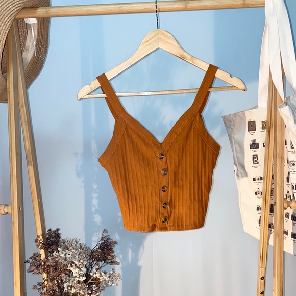 RIB V NECK TANK TOP - Picture 3 of 5